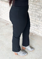 {RESTOCKED} Black Solid Straight Fit Pants (8540096626981)