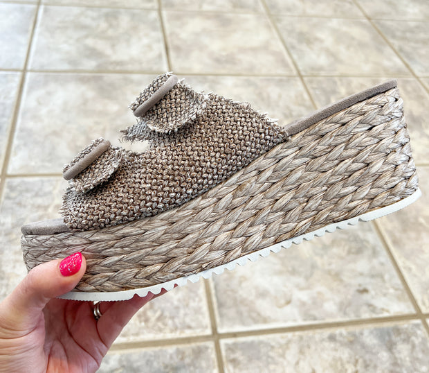 Not Rated Taupe Eriwen Espadrille Sandals