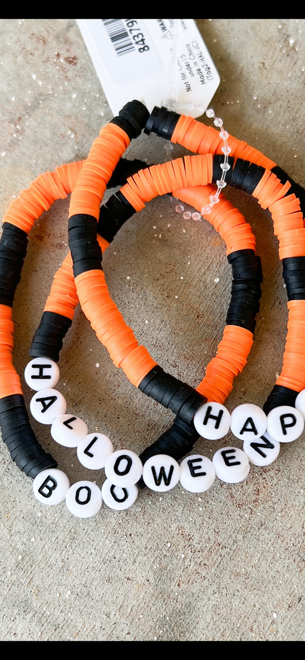 Happy Halloween Boo 3 Bracelet Set