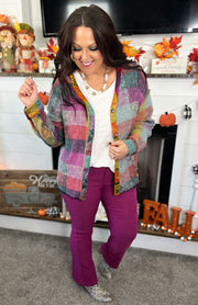 Multicolor Inverted Checked Shacket