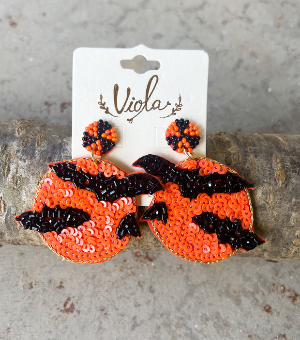 Bats Seed Bead & Sequins Earrings