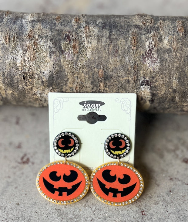 Pumpkin Face Earrings (8637074866469)
