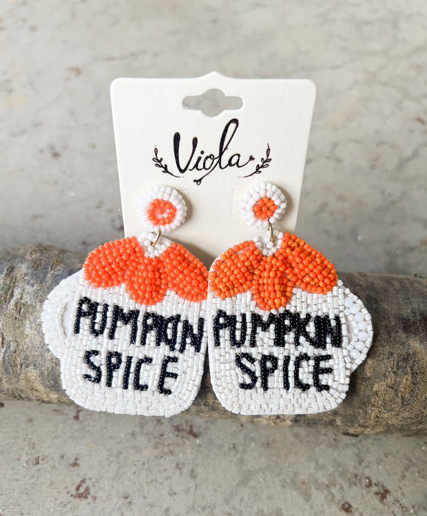 Pumpkin Spice Seed Bead Earrings (8637080666405)