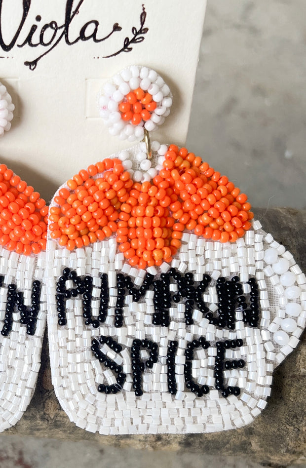 Pumpkin Spice Seed Bead Earrings
