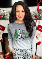 Merry Christmas Tree Ombre Pullover (S-2X)