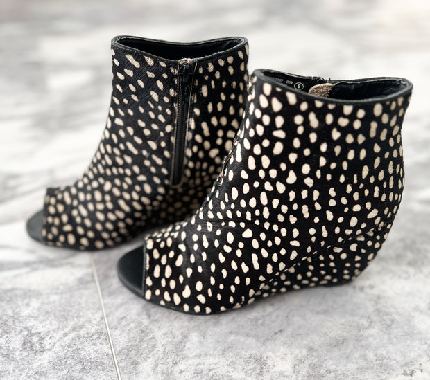 Naughty Monkey Animal Print Open Toe Booties