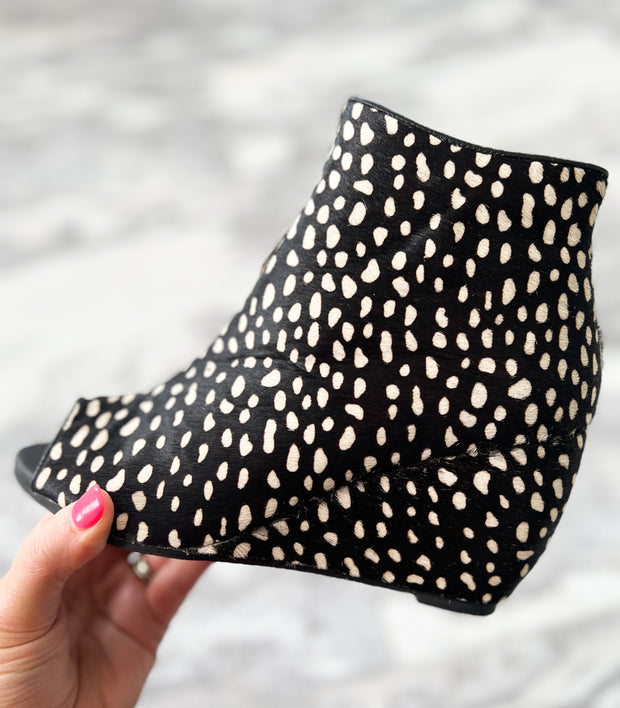 Naughty Monkey Animal Print Open Toe Booties