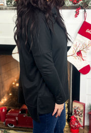 {DOORBUSTER DEAL} Black Cowl Neck Oversized Tunic