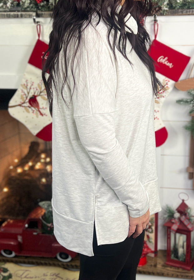 {DOORBUSTER DEAL} Heather Gray Cowl Neck Oversized Tunic