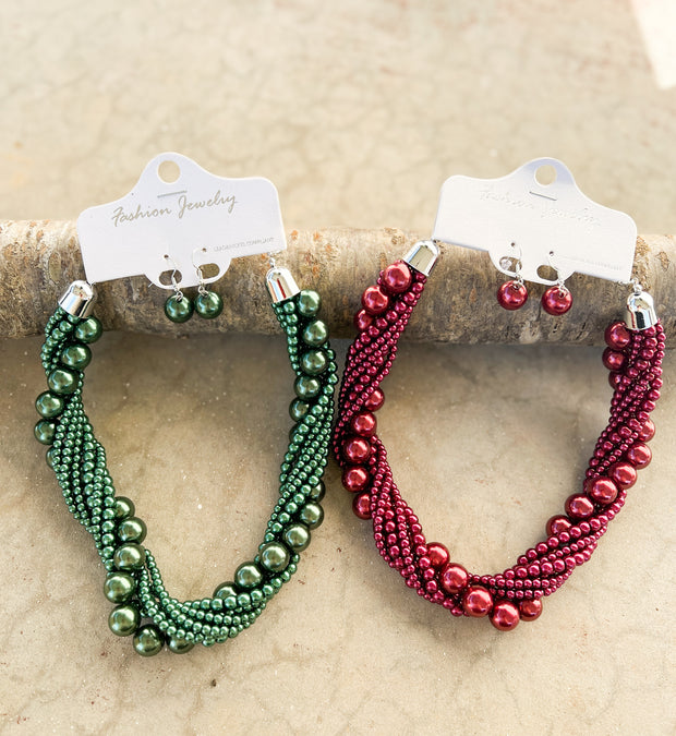 Twist Beaded Necklace Sets