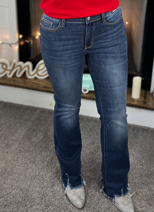 Judy Blue Distressed Hem Bootcut Jeans