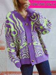 Abstract Pattern Button Down Cardigan (5 Colors)