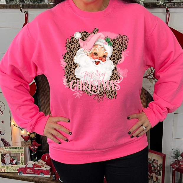 Vintage Pink Santa Sweatshirt (2 Colors)
