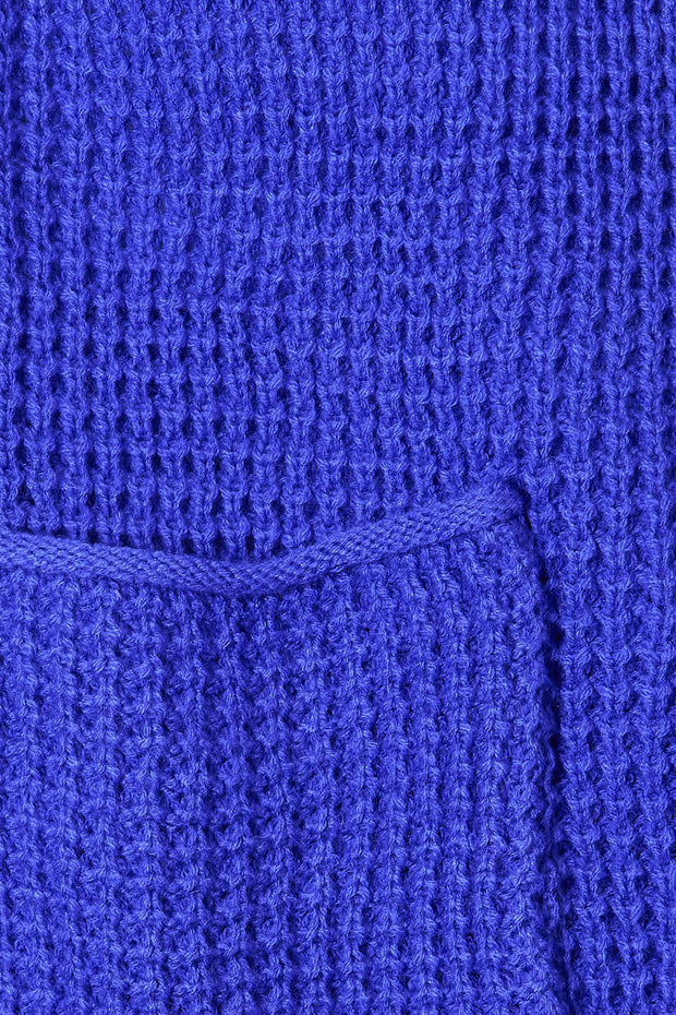 Royal Blue Waffle Knit Cardigan