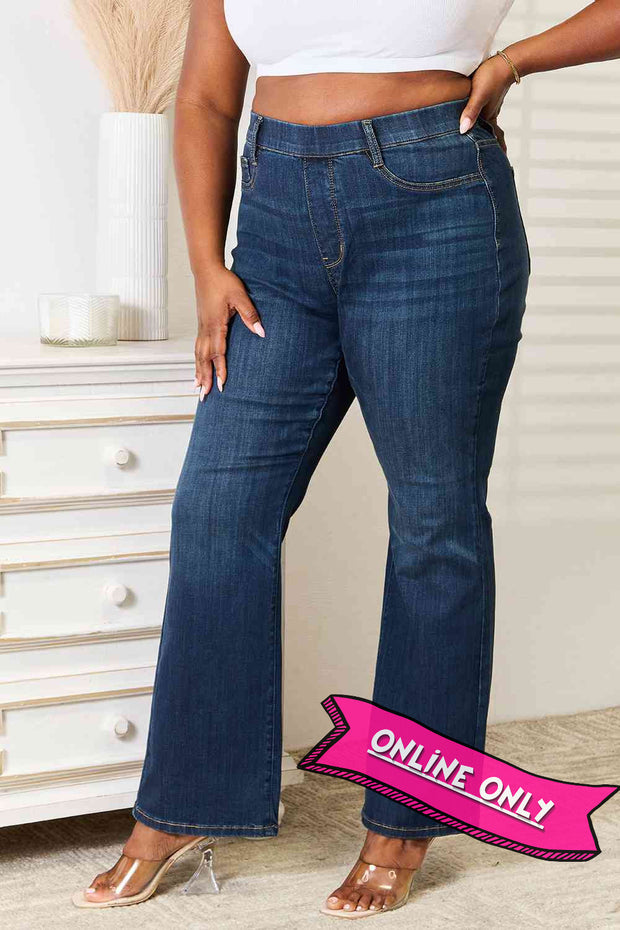 {ONLINE ONLY} Judy Blue Pull On Slim Bootcut Jeans