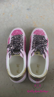 Alex Pink Glitter Star Sneakers by MiiM