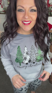 Merry Christmas Tree Ombre Pullover (S-2X)