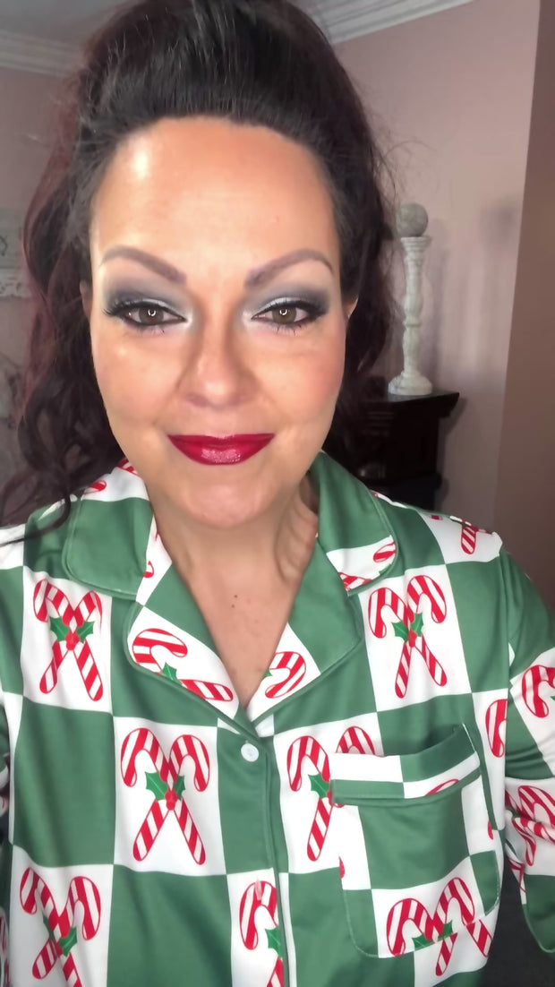 {PREORDER} Candy Cane Green Checked PJs