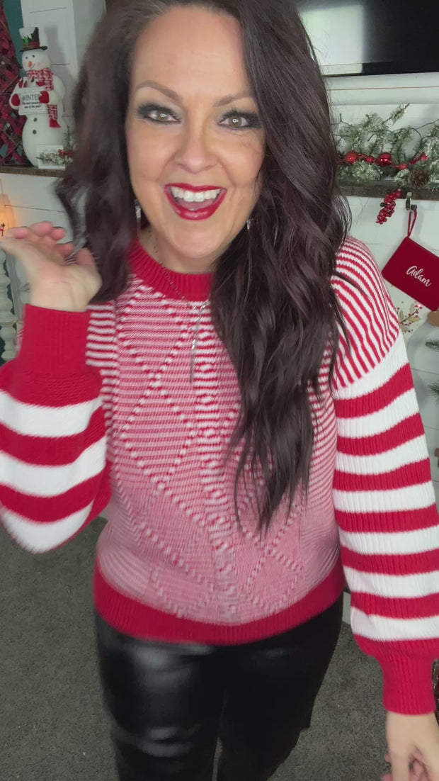 Festive Red Stripe Sweater