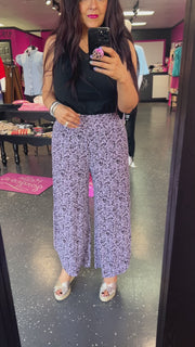 Lavender Paisley Side Vent Pants