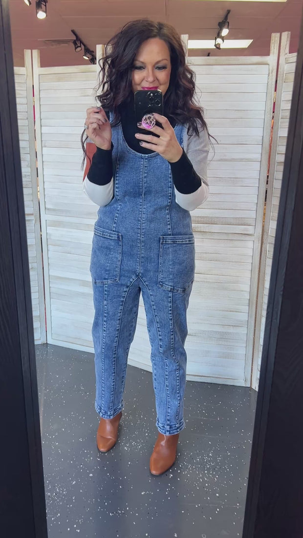 Blakeley Britte Overall Denim Romper (Some sizes PREORDER)