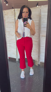 YMI Hyperstretch Red Cropped Flare Pants