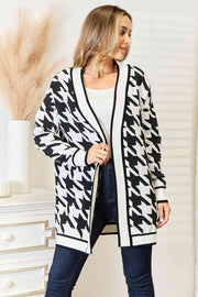 {ONLINE ONLY} Houndstooth Open Front Cardigan