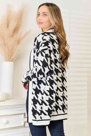 {ONLINE ONLY} Houndstooth Open Front Cardigan