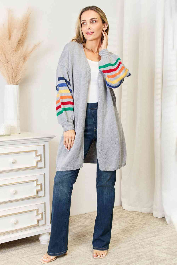 {ONLINE ONLY} Multicolor Stripe Sleeve Cardigan