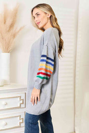 {ONLINE ONLY} Multicolor Stripe Sleeve Cardigan