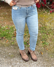 Judy Blue Leopard Camo Contrast Jeans (6825467609174)