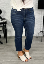 Judy Blue Cropped Straight Fit Jeans w/Slit