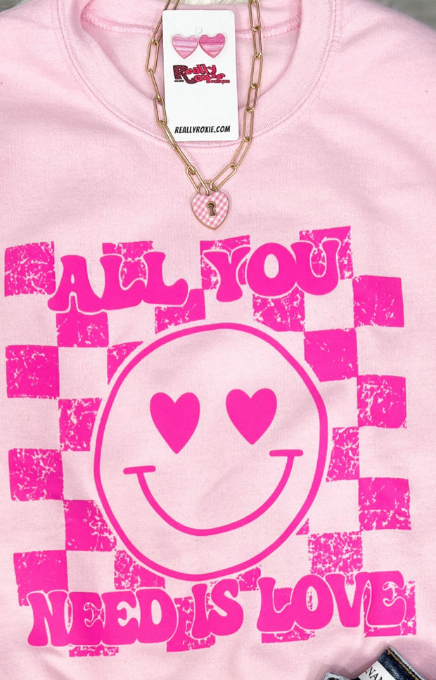All You Need Is Love Sweatshirt (S-2X) (8089441272101)