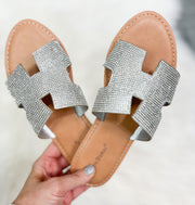 Metallic Silver Rhinestone Sandals (8159719948581)