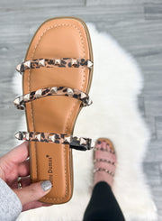 Empress Clear Leopard Studded Sandals