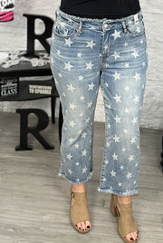 Judy Blue Star Cropped Straight Leg Jeans