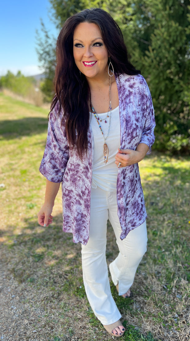 Purple Tie Dye Kimono