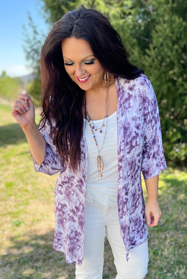 Purple Tie Dye Kimono