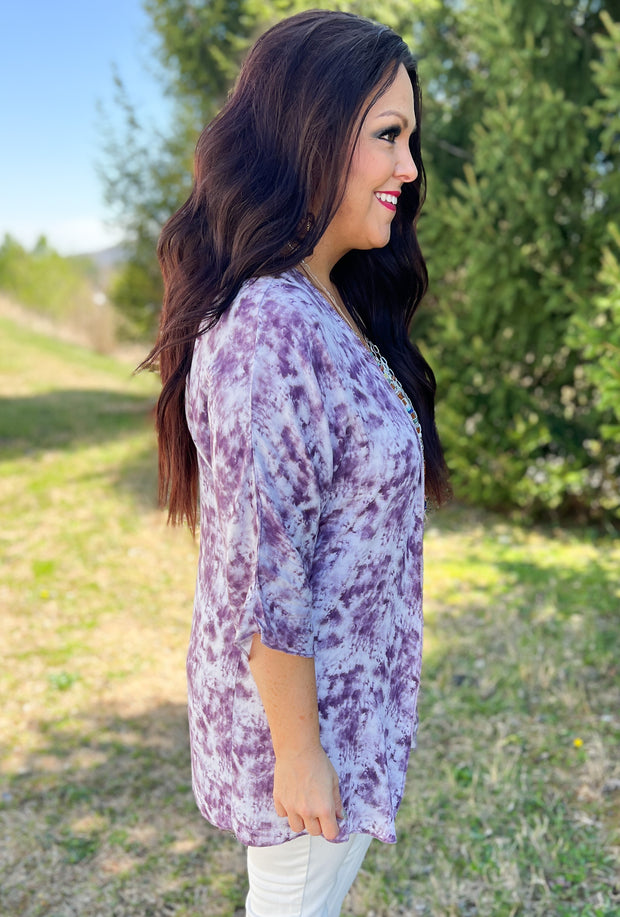 Purple Tie Dye Kimono