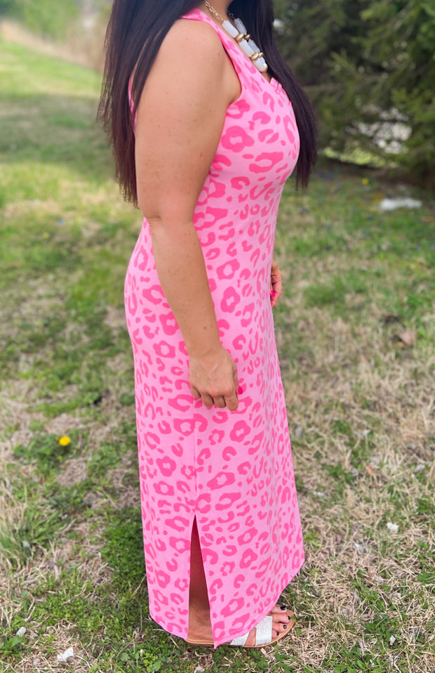 Pink Leopard Maxi Dress