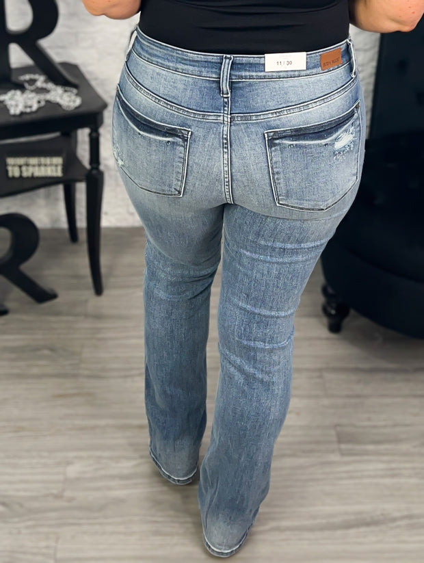 Judy Blue Distressed Bootcut Jeans (6783814959190)