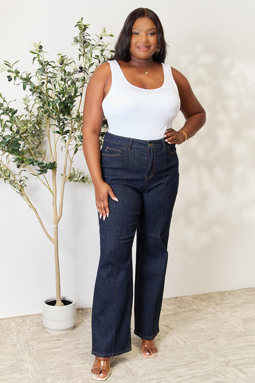 {ONLINE ONLY} Judy Blue Wide Leg Jeans w/Front Seam