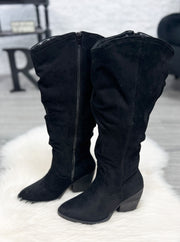 Black Penny Wide Calf Boots by Very G